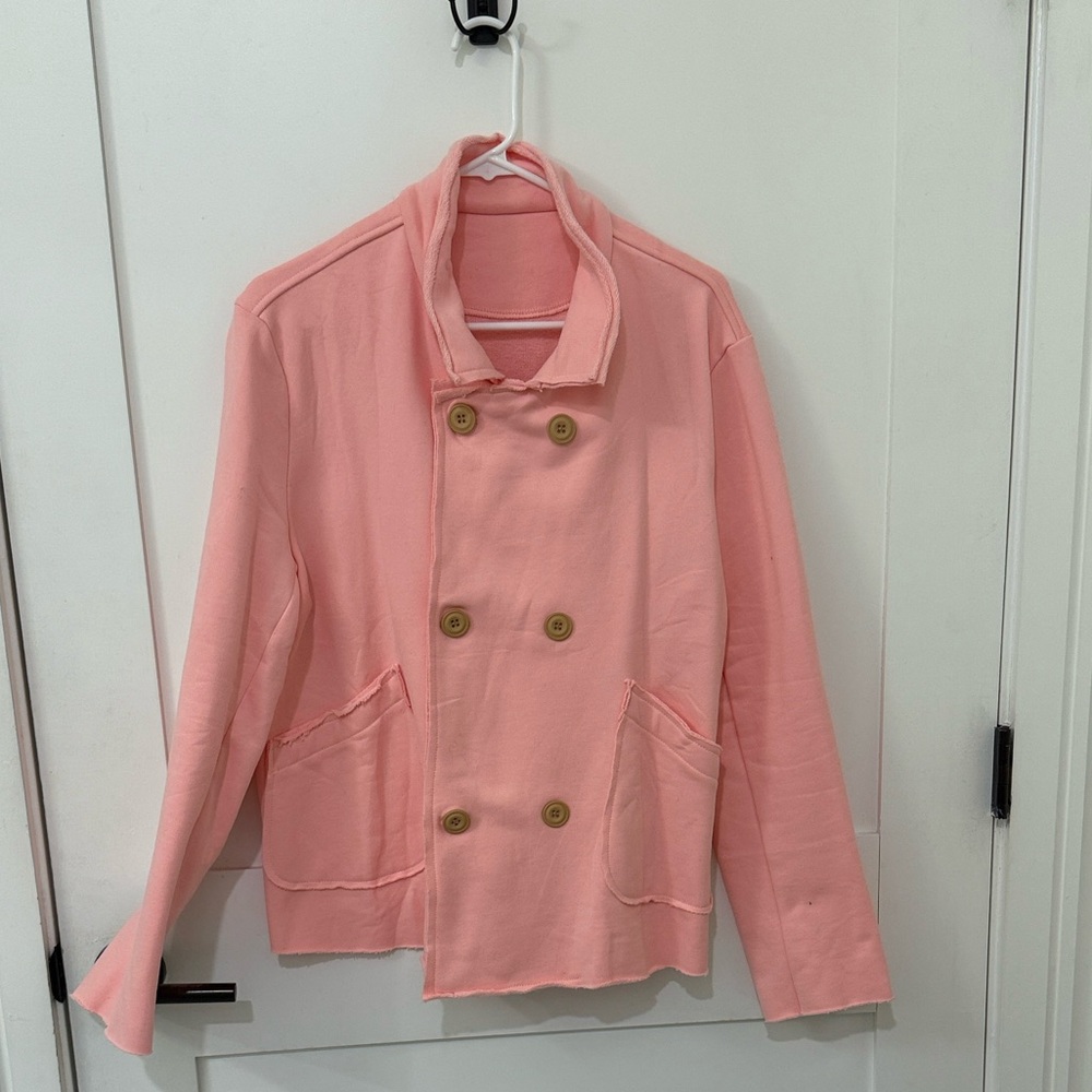 Casual Pink Double-Breasted Women's Jacket- NWT. Look alike
